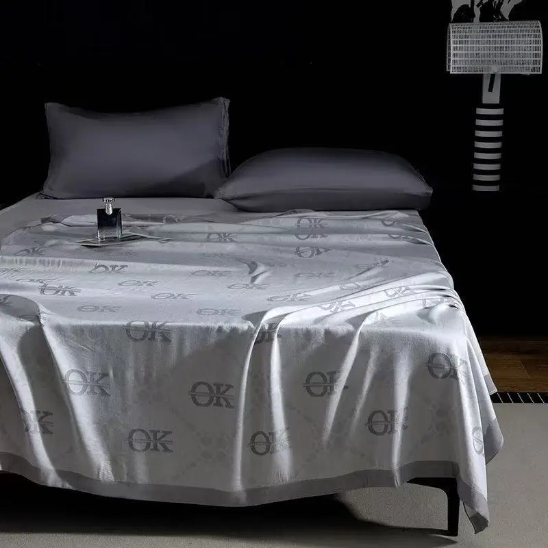 100% Bamboo Fiber Blanket Fashion Letters Design Cooling Antibacterial Summer Towel Quilt For Children Single Double Bed Blanket