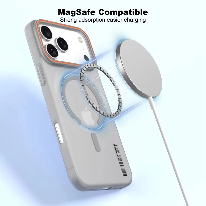 Popular Candy Colour PC Frosted Magnetic Charging Phone Case For IPhone 17 Air Pro Max Anti-Drop Translucent Matte Protect Cover