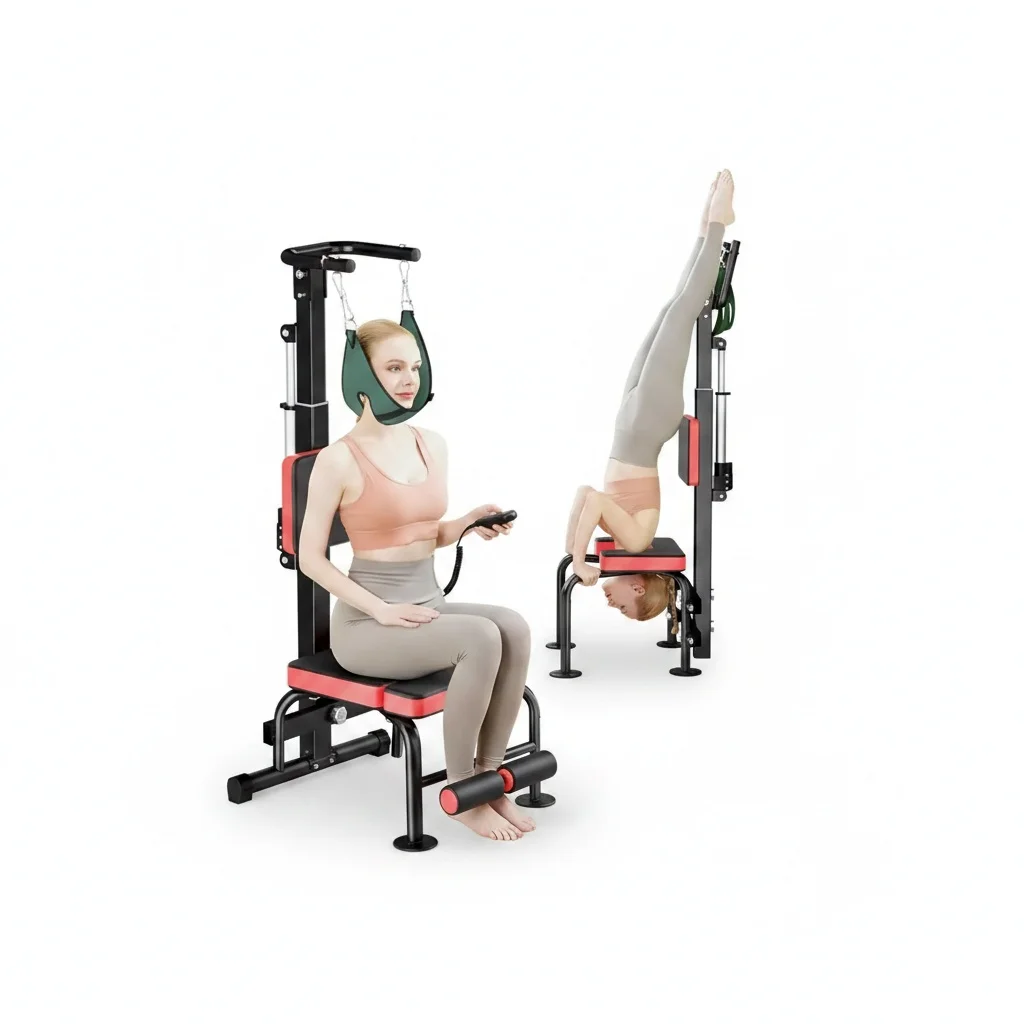 

Electric Cervical Traction Chair, Carbon Steel Neck Stretching Machine, Inverted PU Leather Spine Stretching Stool