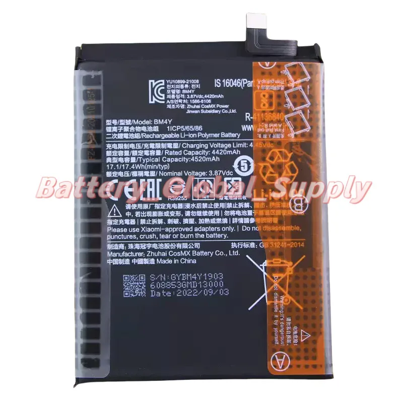 

For BM4Y K40/K40 Pro mobile phone battery 3.87V 4420mAh high quality, brand new -