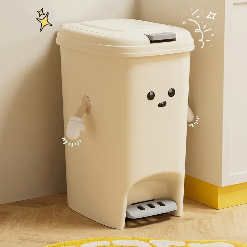 Creative Trash Can Household Design Sense Large Capacity Kitchen Living Room Press Foot Pedal Double Open Trash Can