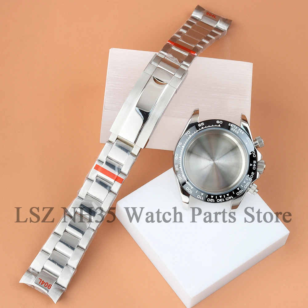 For Daytona VK63 40MM Watch Case Multi-functional Chronograph Fit VK63 VK64 Automatic Movement 29mm Dial Jubilee Bracelet Strap