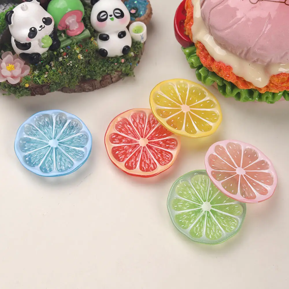 10Pcs Cute Miniature Fruit Lemon Slices Charms DIY Hair Clip Keychain Pendant Phone Case Accessories Decoration DIY Accessories