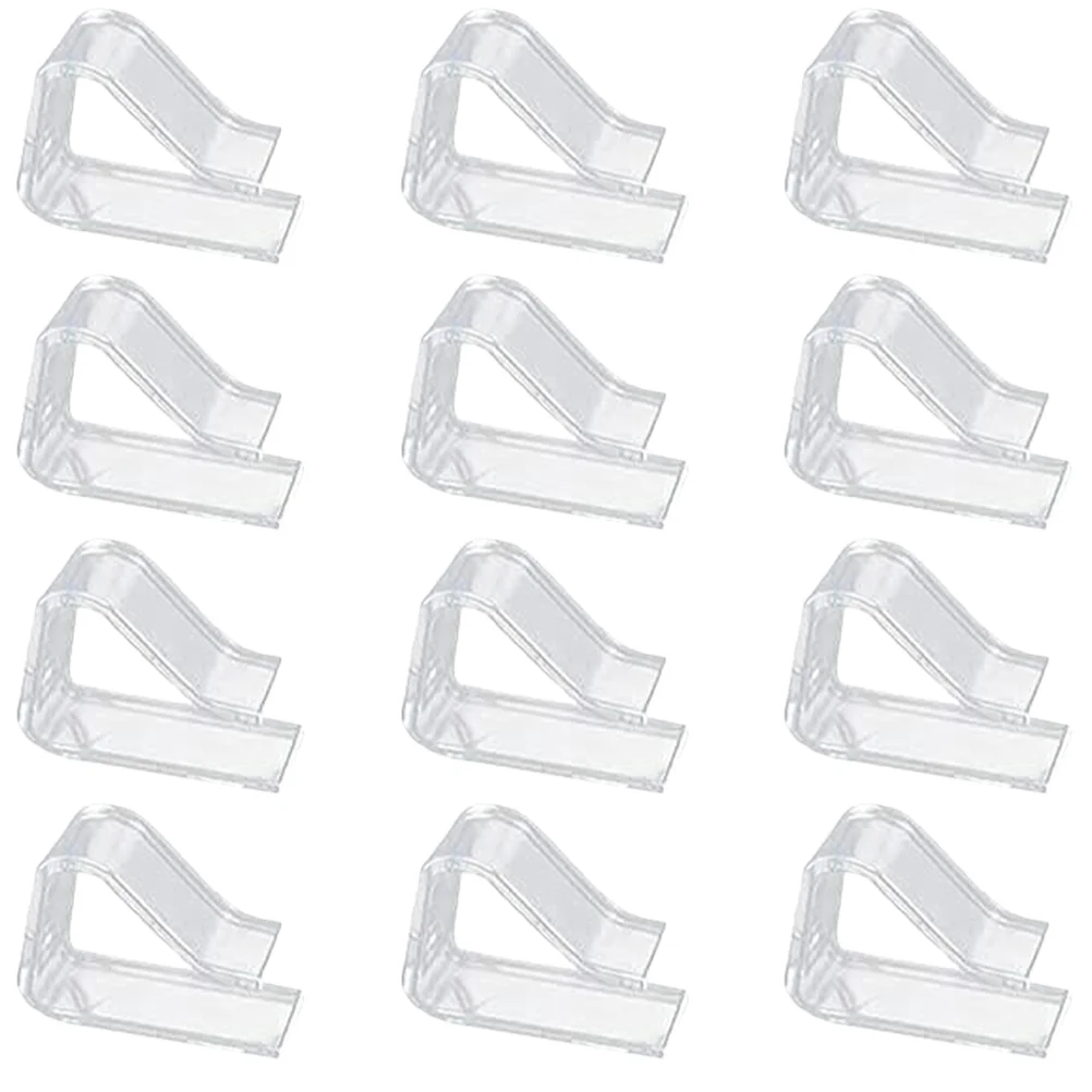 12 pièces pince à cintrée nappe transparente nappes couverture acrylique Clips support poids