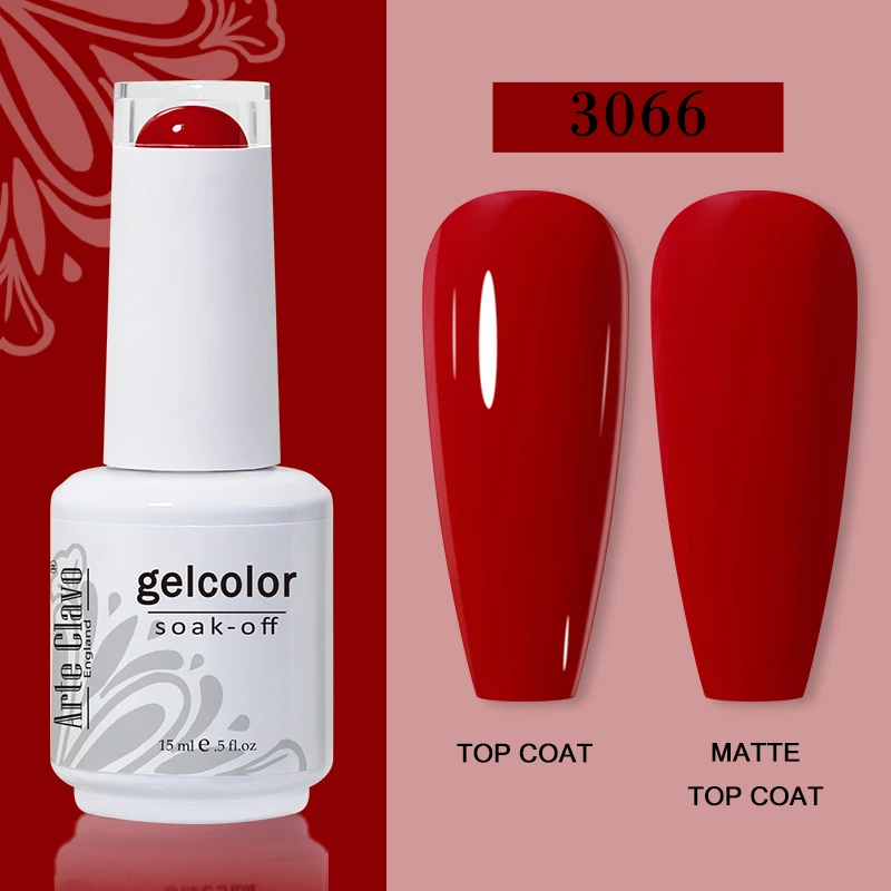 Arte Clavo 15ml Red Gel Nail Polish Orange Color Gel Varnish Nail Art Design Manicure UV LED Gel Polish Soak Off Gellak Top Coat