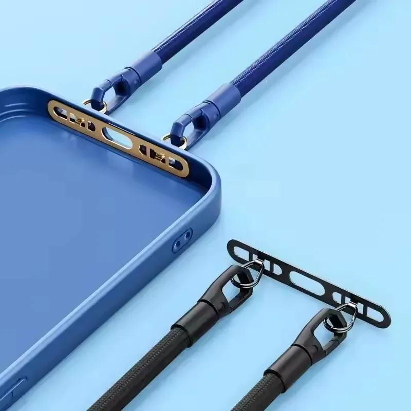 New Ultra Thin Metal Phone Lanyard Gasket Patch Stainless Steel Sturdy Hanging Cord Clips Cellphone Safety Connecter Accessories