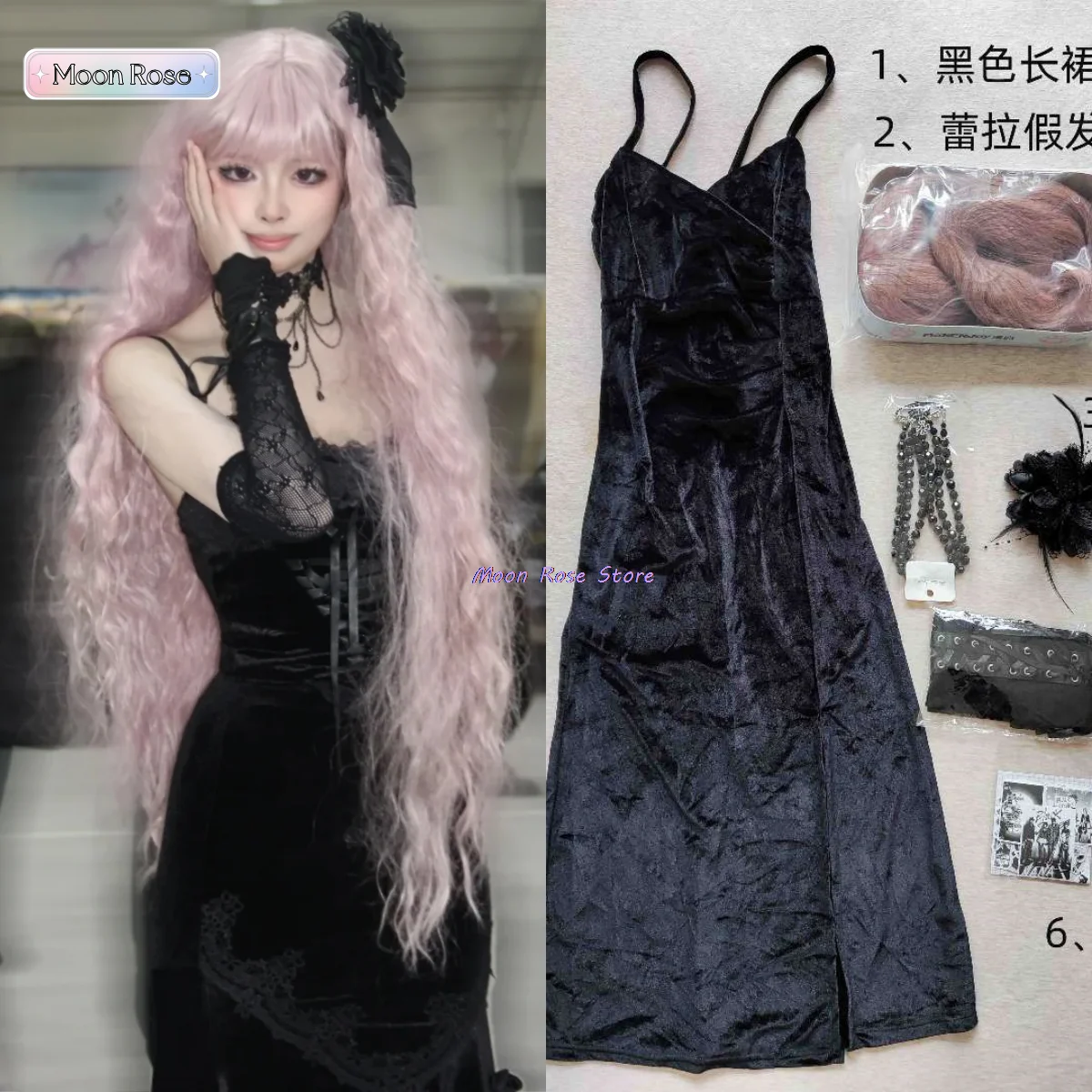 

NANA Cosplay Men Layla Anime Black Dresses Men's Halloween Costume Women Costumes Adults Figures Woman Women's Adult Cosplays