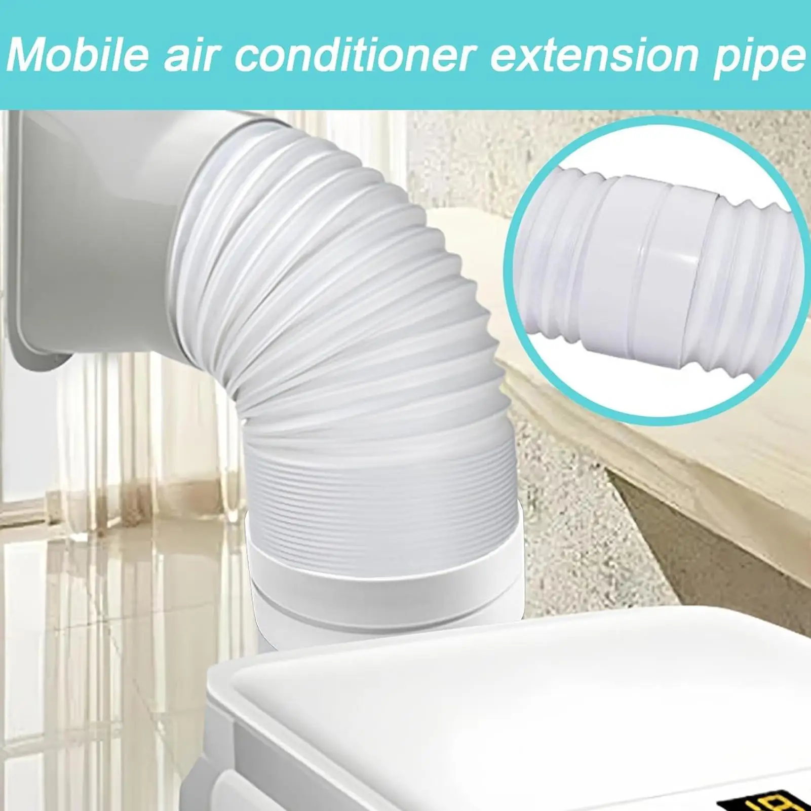 Portable AC Exhaust Hose Universal Coupler Connector 5.1/5.9in Diameter Left Right Thread Air Conditioner Replacement Part