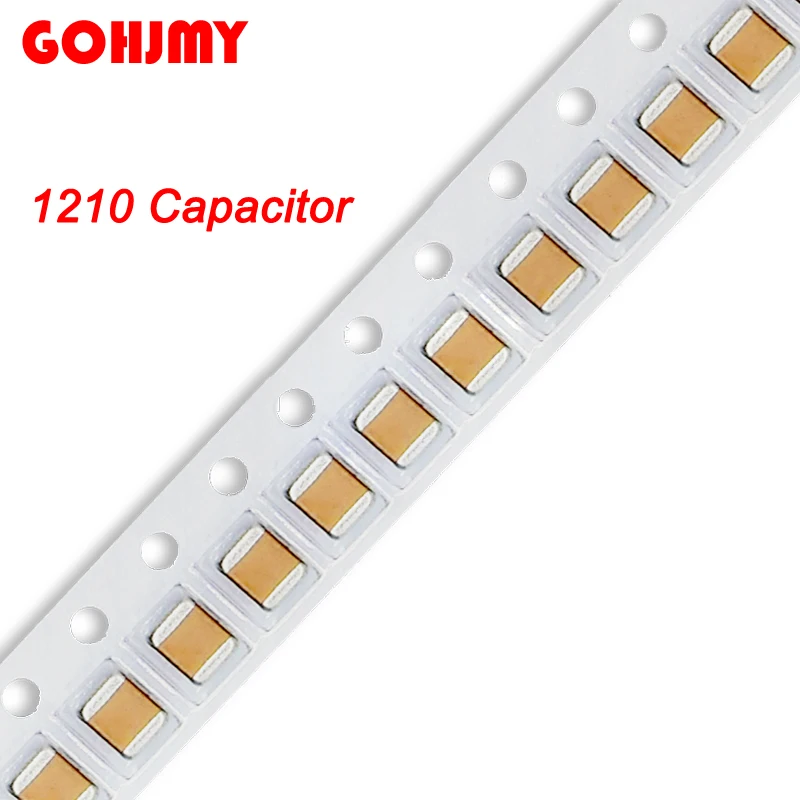 1210 SMD 칩 커패시터, 1nF 4.7nF 1KV 2KV 100nF 470nF 680nF 0.1uF 1uF 2.2uF 4.7uF 10uF 22uF 47uF 100uF 10V 16V 25V 50V, 50 개