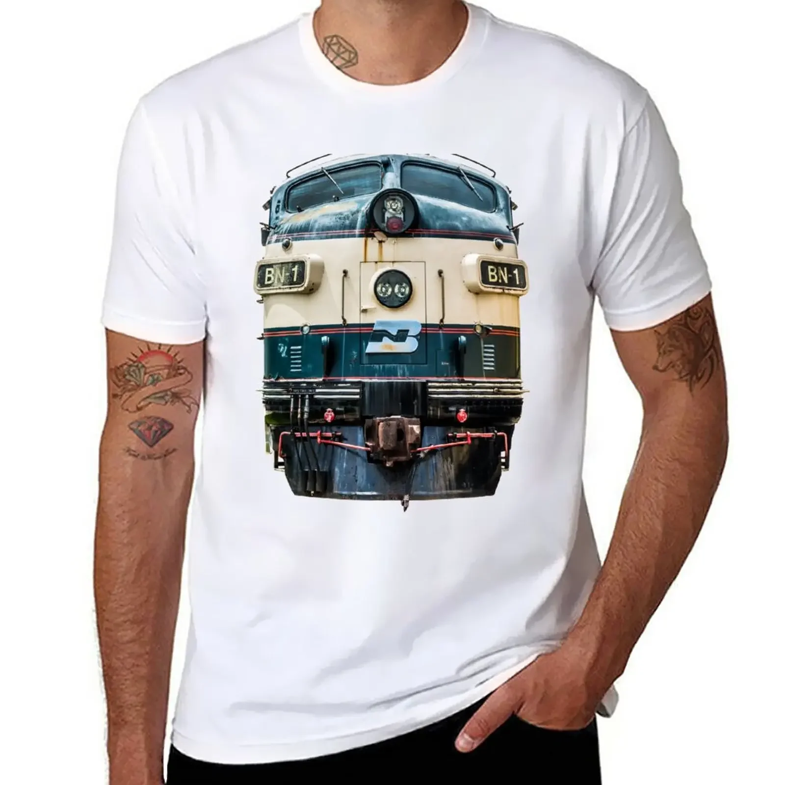 Burlington Northern Head On T-Shirt shirts graphic tees Aesthetic clothing heavyweights men workout shirt