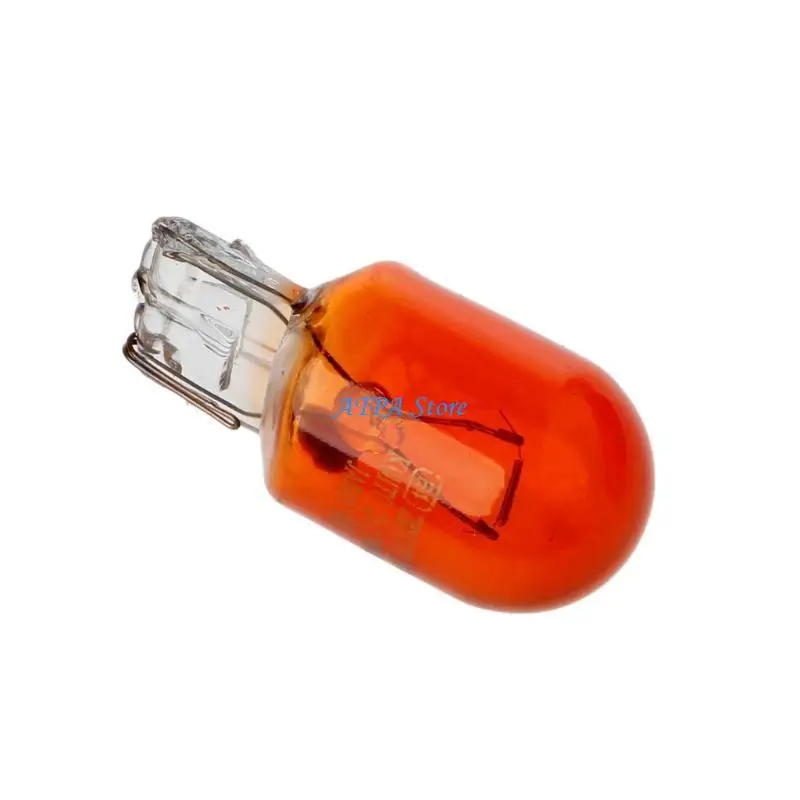 

U13C 10pcs T20 Glass DRL Turn Stop Brake Tail Light Bulb Amber Light 3156 3157