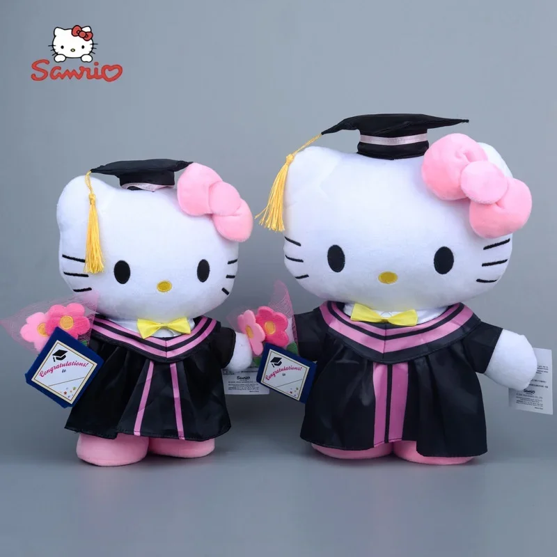 

Sanrio Cinnamoroll Kuromi Hello Kitty, плюшевая игрушка для выпускного сезона, мультяшная мягкая кукла, аниме, декор, игрушки для детей, подарок