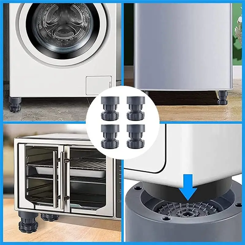 Y31A Adjustable Height Washing Machine Support, Anti Vibration Washing Machine Foot Pad, Washing Machine Rubber Feet Pad 4PCS