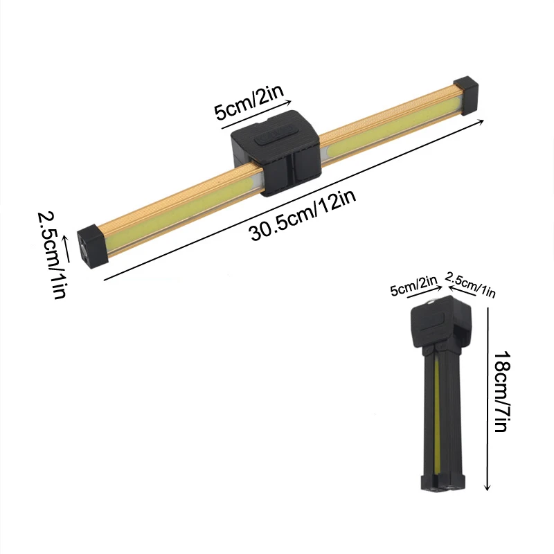 Lampada da palestra per posa, torcia a LED magnetica portatile con gancio per appendere, palestra dimmerabile a 7a marcia a LED impermeabile per posa