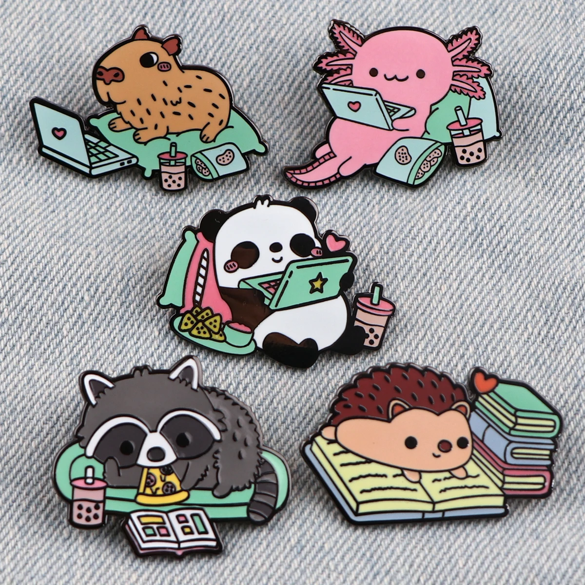 Lustige Cartoon Tier Emaillierte Pins Kawaii Capybara Brosche Kleidung Rucksack Revers Abzeichen Mode Schmuck Zubehör Geschenke