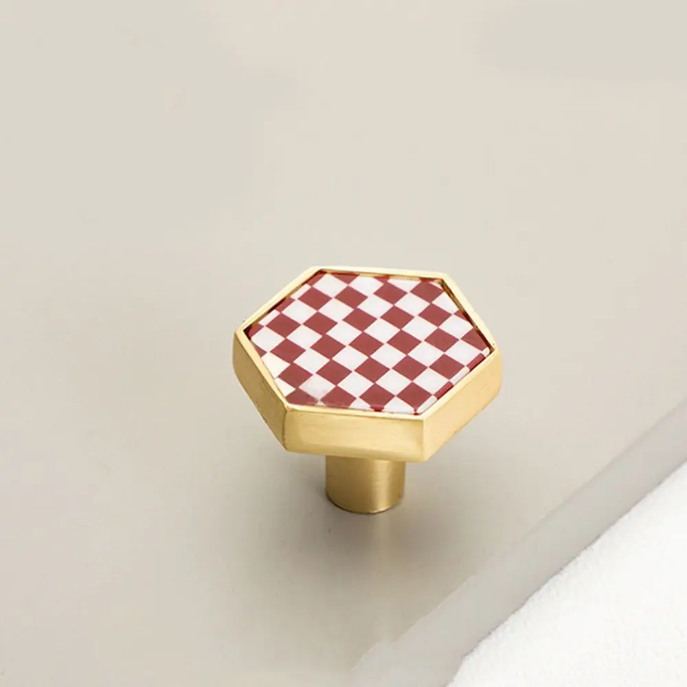 Creativity Single Hole Cabinet Knob Nordic Modern Zinc alloy Door Pull Handles Hexagonal Colorful Drawer Knobs Dresser