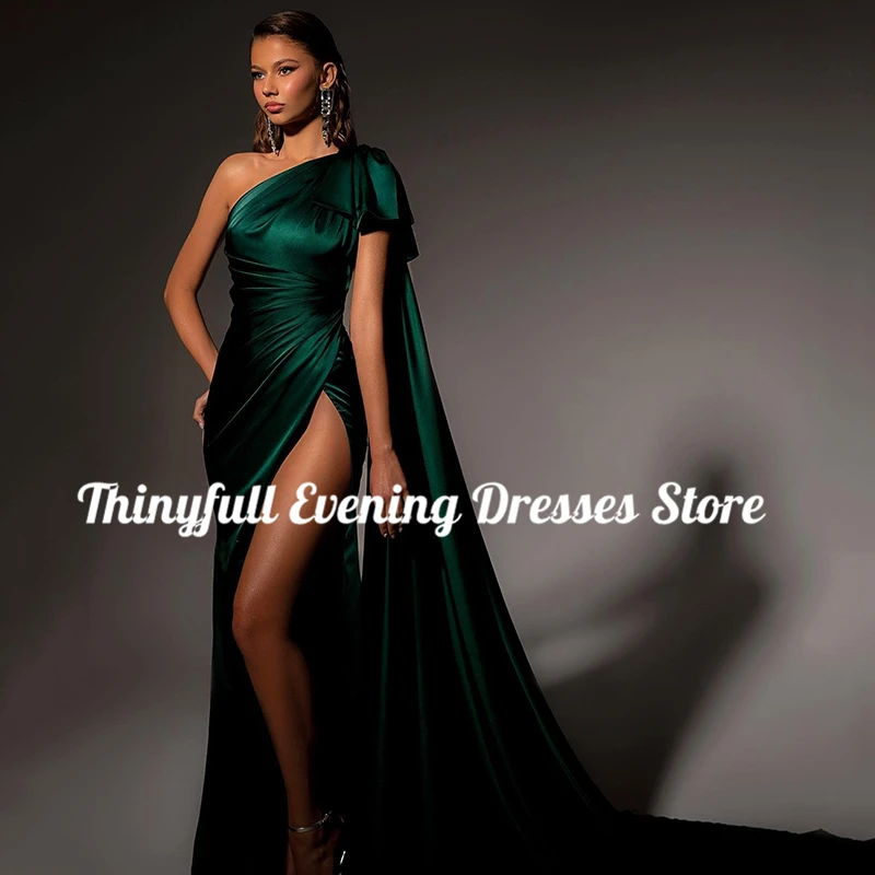 Thinyfull-Sexy Mermaid Prom Dresses para mulheres, vestido formal de um ombro, vestido de noite com fenda lateral, vestido de coquetel noturno, tamanho personalizado