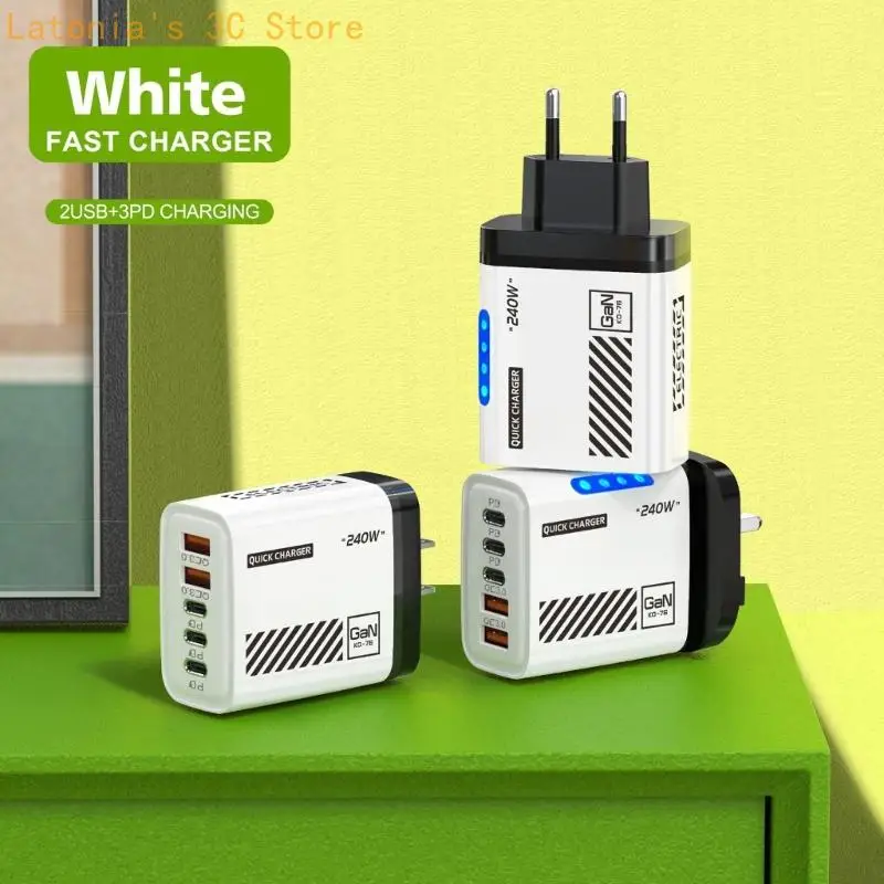Multiple Device USB C Chargers 240W Type C Charging Hubs Power Adapter Compactly Design For Homes Offices Travel Use X3UB