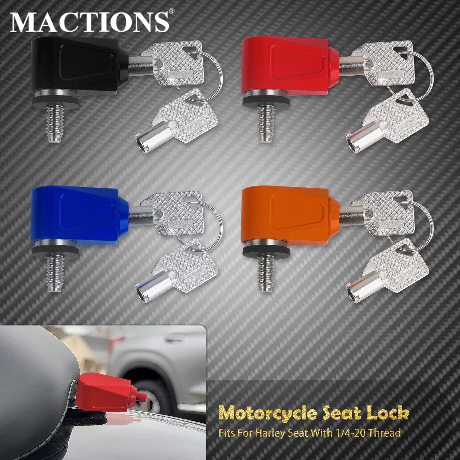 Motorcycle Seat Screw Bolt Anti Theft Seat Lock Fasteners For Harley Touring Softail Sportster XL Softail Dyna Fatboy Breakout