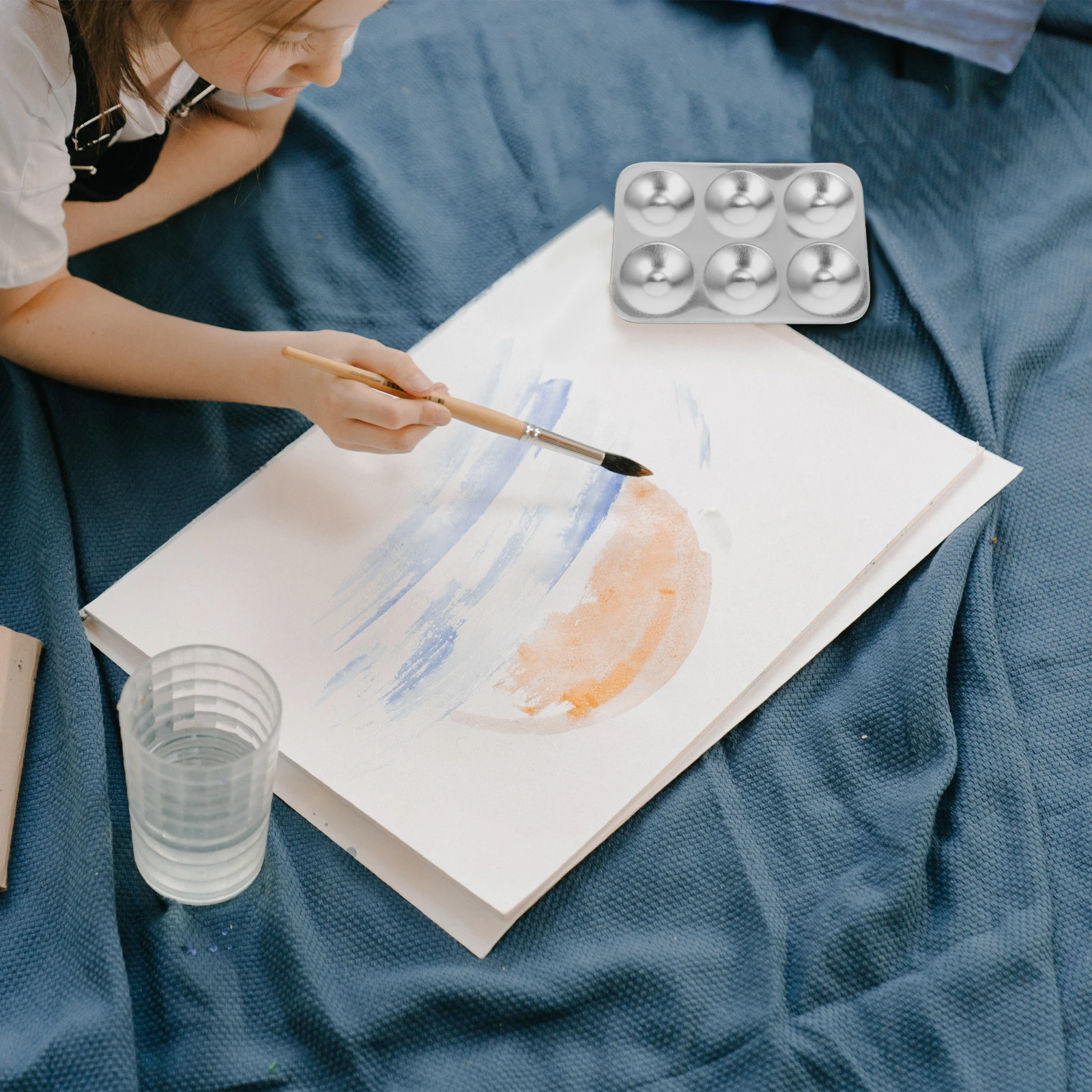 

3 Pcs Aluminum Palette Paint Tray Sturdy Reusable Mixing Colors Artists Professionals Students Round Pallet Art Supplies