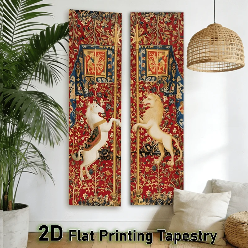 Tapestry for Bedroom Tapestry Anime 2D plane decoration painting, 2D plane decoration painting - 2-piece noble unicorn vertical