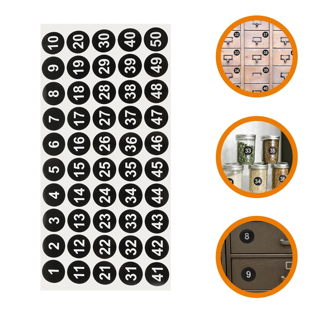 

15 Sheets Multipurpose Office Large Translucent Film Number Label Sticker Self-adhesive Stickers