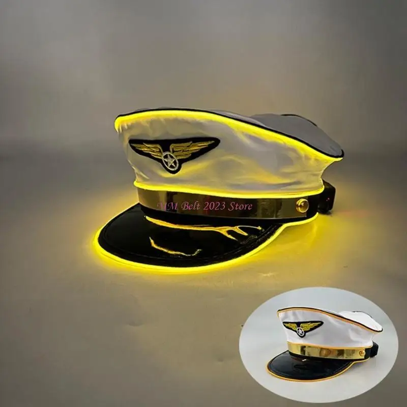 49ME Fashionable Electro Luminescent Cap With Reinforced Stitching Practical Outdoor Music Event Hat For Raves And Theme Parties