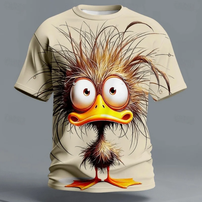3D Printed Funny Duck T Shirt For Men Cartoon Animal Pattern T-Shirts Summer Fashion O-Neck Loose Tops Street Short Sleeve Tees