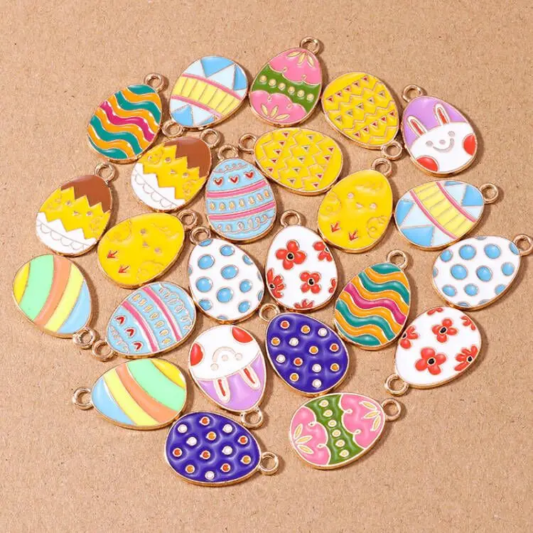 10 stücke Cartoon Emaille Tier Küken Ei Charme für Schmuck Machen Frauen Nette Tropfen Ohrringe Anhänger Halsketten DIY Handwerk Liefert – Detail 3