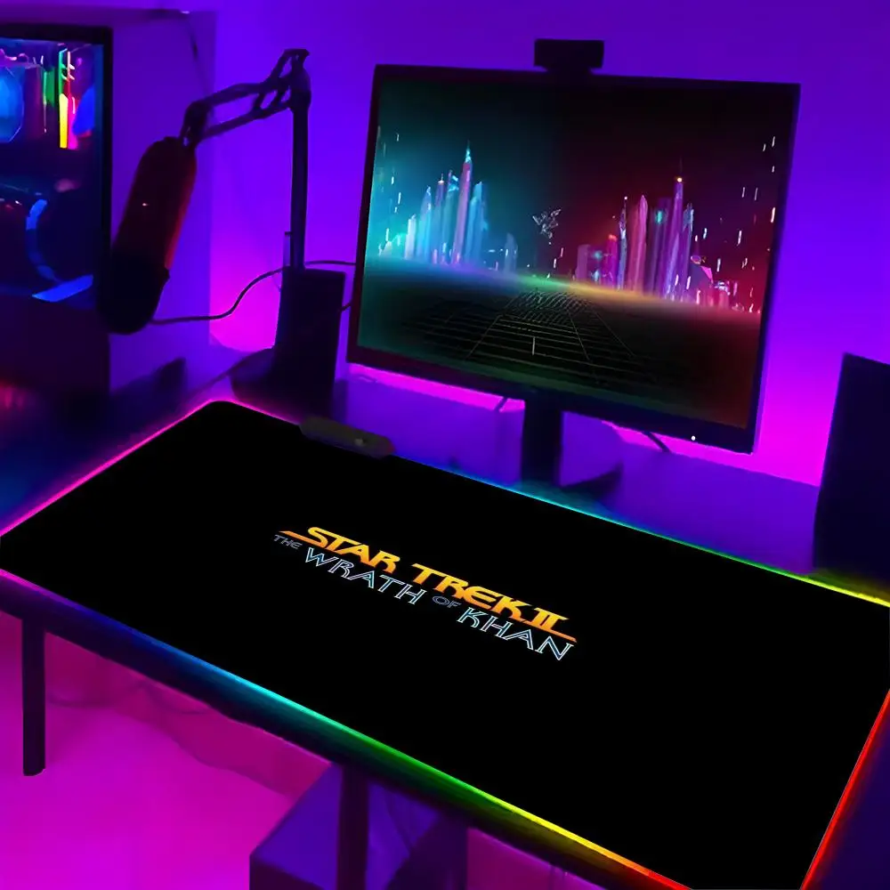 

S-Star T-Trek Ship Movie Коврик для мыши Коврик для ноутбука Игровой RGB Аниме Коврик для мыши с подсветкой Gamer Girl Мультяшные настольные коврики Настольный коврик