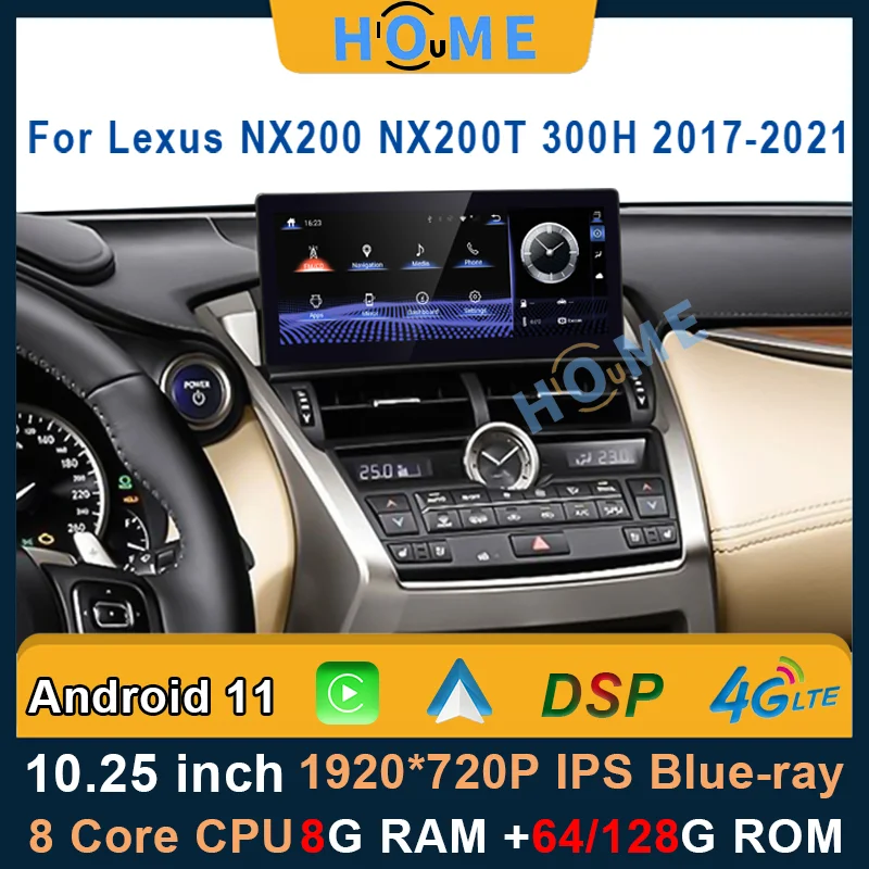 

Car Radio For Lexus NX NX200 NX200T 300h 2014 - 2021 Android 11 8+128G Multimedia Player GPS Navigation CarPlay Autoradio Stereo