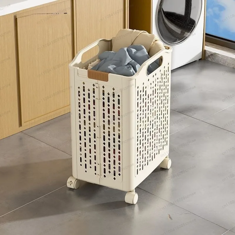 

Capacity 36L Foldable Laundry Basket With Wheels, Large Capacity Bathroom Clothes Storage Hamper Suitable for Elderly