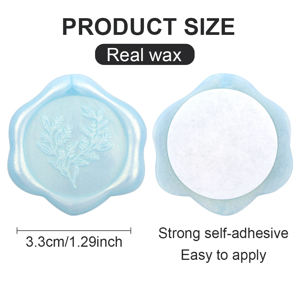 20pcs Purple/Aurora Blue Color Wax Seal Stickers, Self-adhesive Wedding Invitation Envelope Seal Stickers for Decorating Wedding