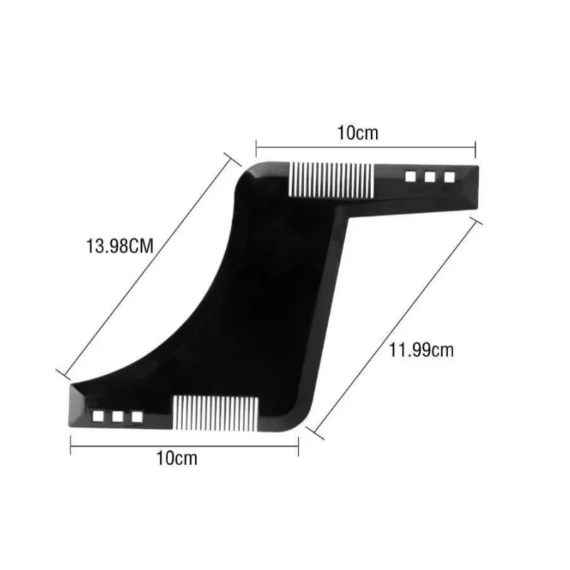 2-Pack Black and White Men's Beard Styling Template Beard Ruler Men's Beard Comb Sideburn Styling Comb with Brush Beard Trimming Template Comb Beard Styling Comb Makeup Comb