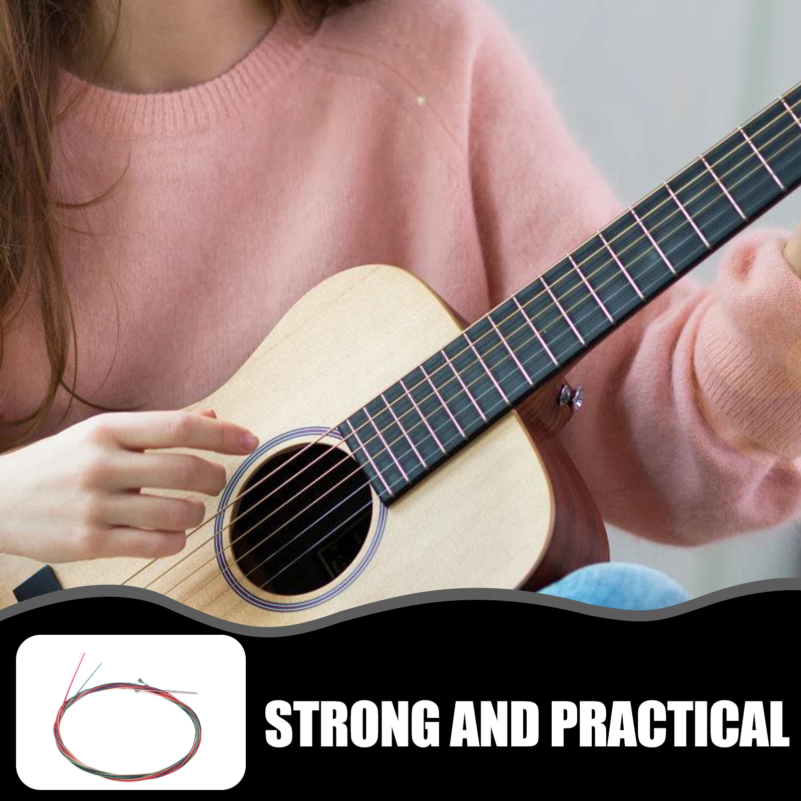 

6 Pcs Colorful Strings Guitar Accessories Ballad for Beginners Acoustic Part Copper Accessory