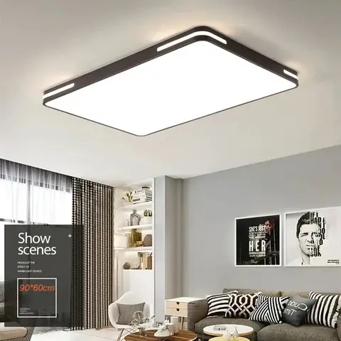 현대 LED 천장 조명 거실 침실 광장 원형 천장 조명 원격 제어 Dimmable 90-260V 실내 홈 조명