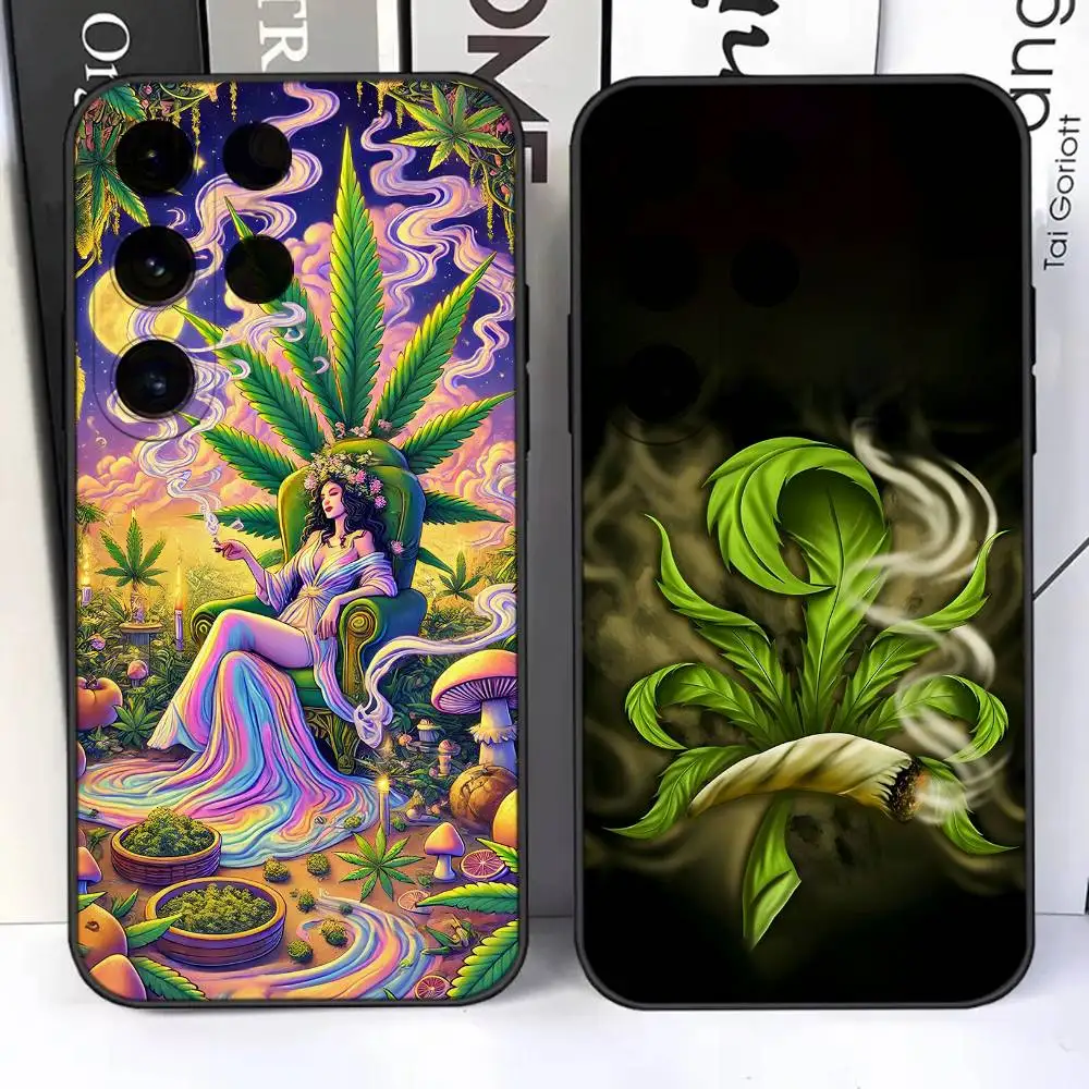 

Leaf Weed 420 Smoking Phone Case For Samsung S25,S24,Ultra,S20,S30,Plus,S22,S23,Ultra,Plus,5G Slim Fit Dustproof