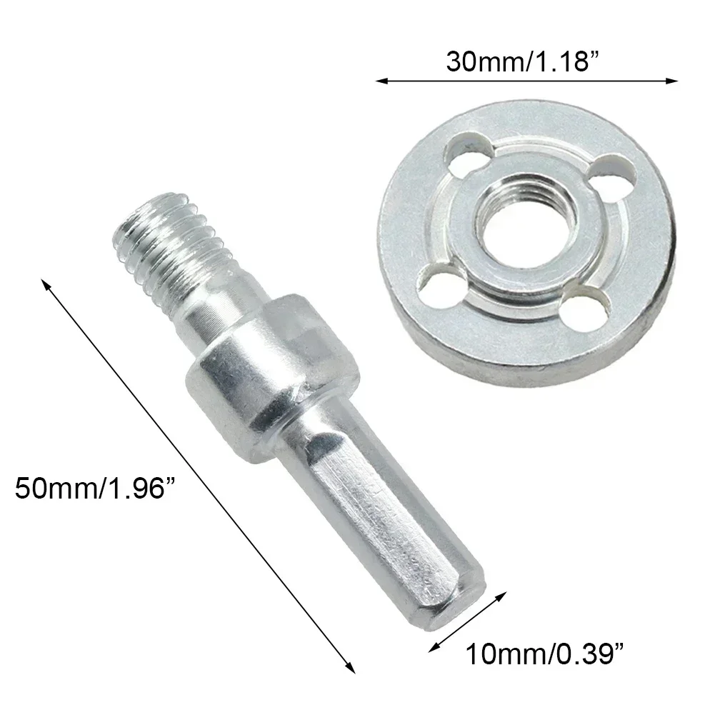 Bor listrik pegangan segitiga 10mm, untuk Gerinda sudut, adaptor batang penghubung untuk memotong cakram, roda pemoles, toool daya