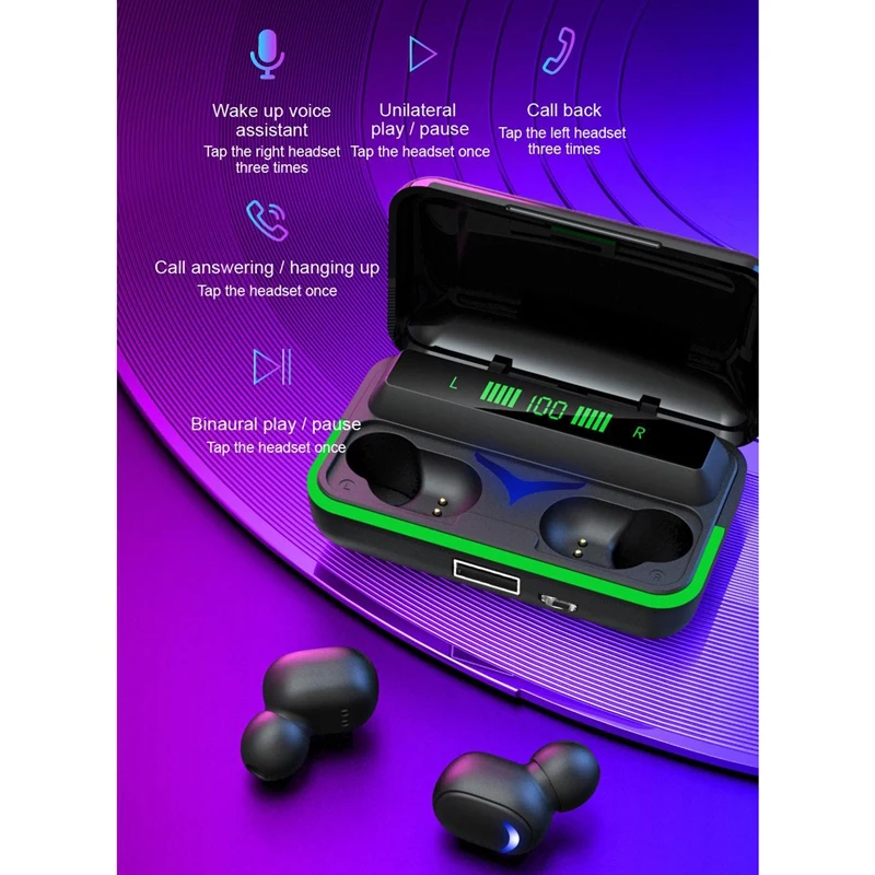 หูฟังบลูทูธไร้สาย TWS 5.1 ชุดหูฟังสําหรับเล่นเกมเวลาแฝงต่ําชุดหูฟังสําหรับเล่นเกมชนิดใส่ในหูแสงโดยรอบ