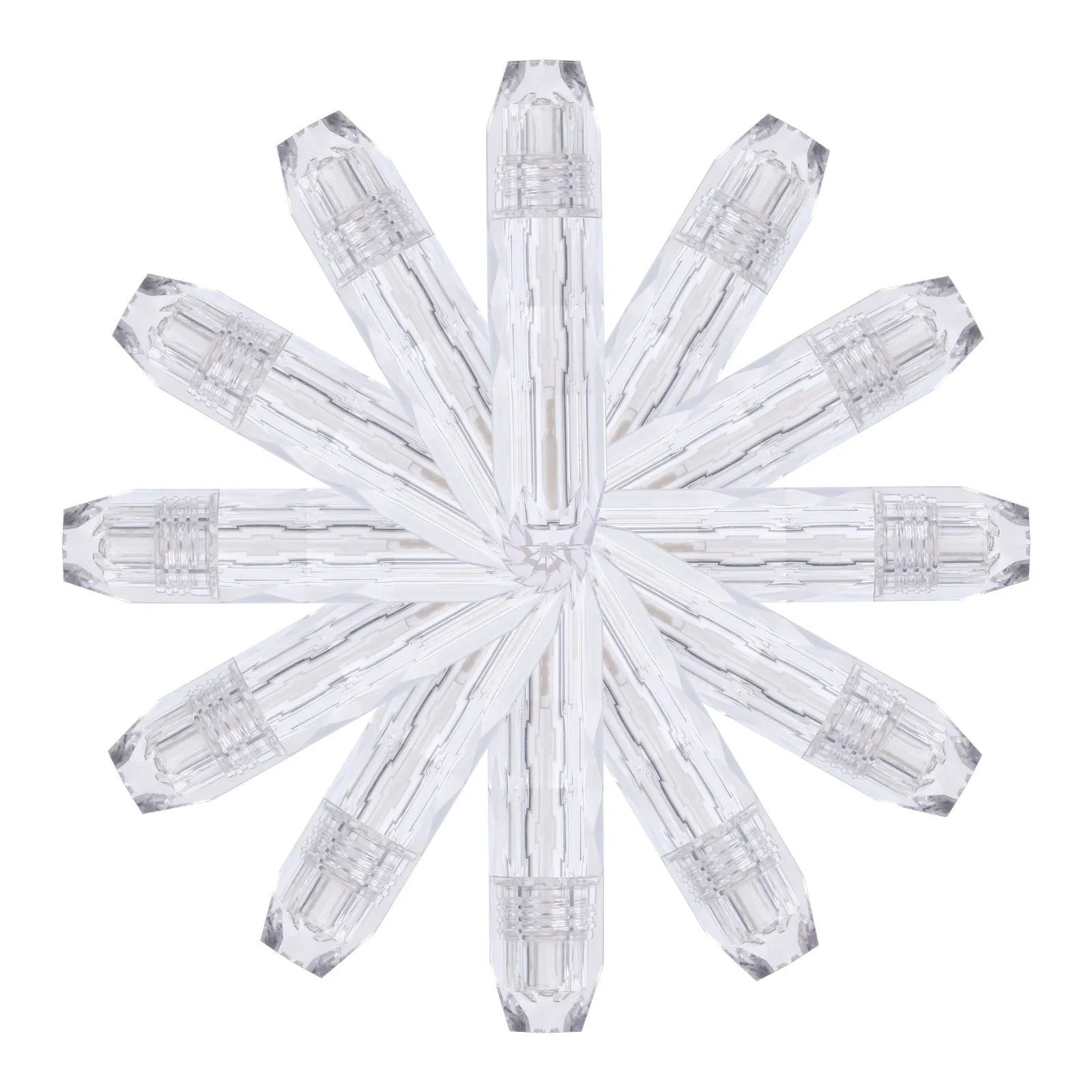 15 tubos de brillo labial con forma de diamante, recargables, ligeros, transparentes, portátiles para viaje, botellas de bálsamo labial