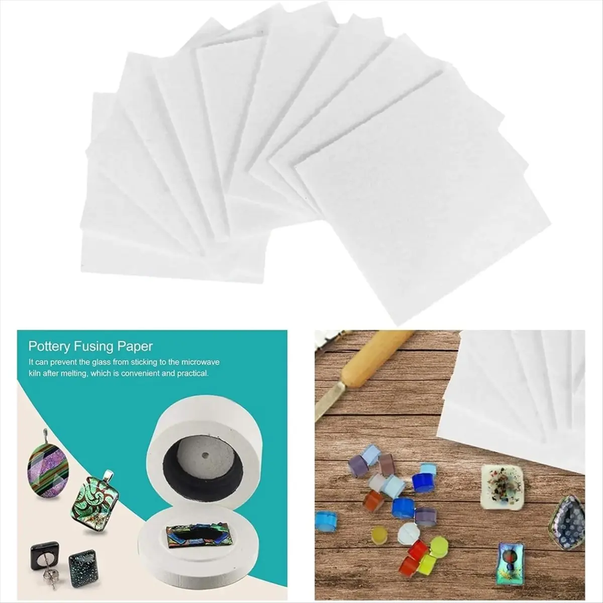 100 Sheets Microwave Kiln Paper Shelf Paper 4.7 Inch Ceramic Fiber Paper Insulation Ceramic Fiber Blanket