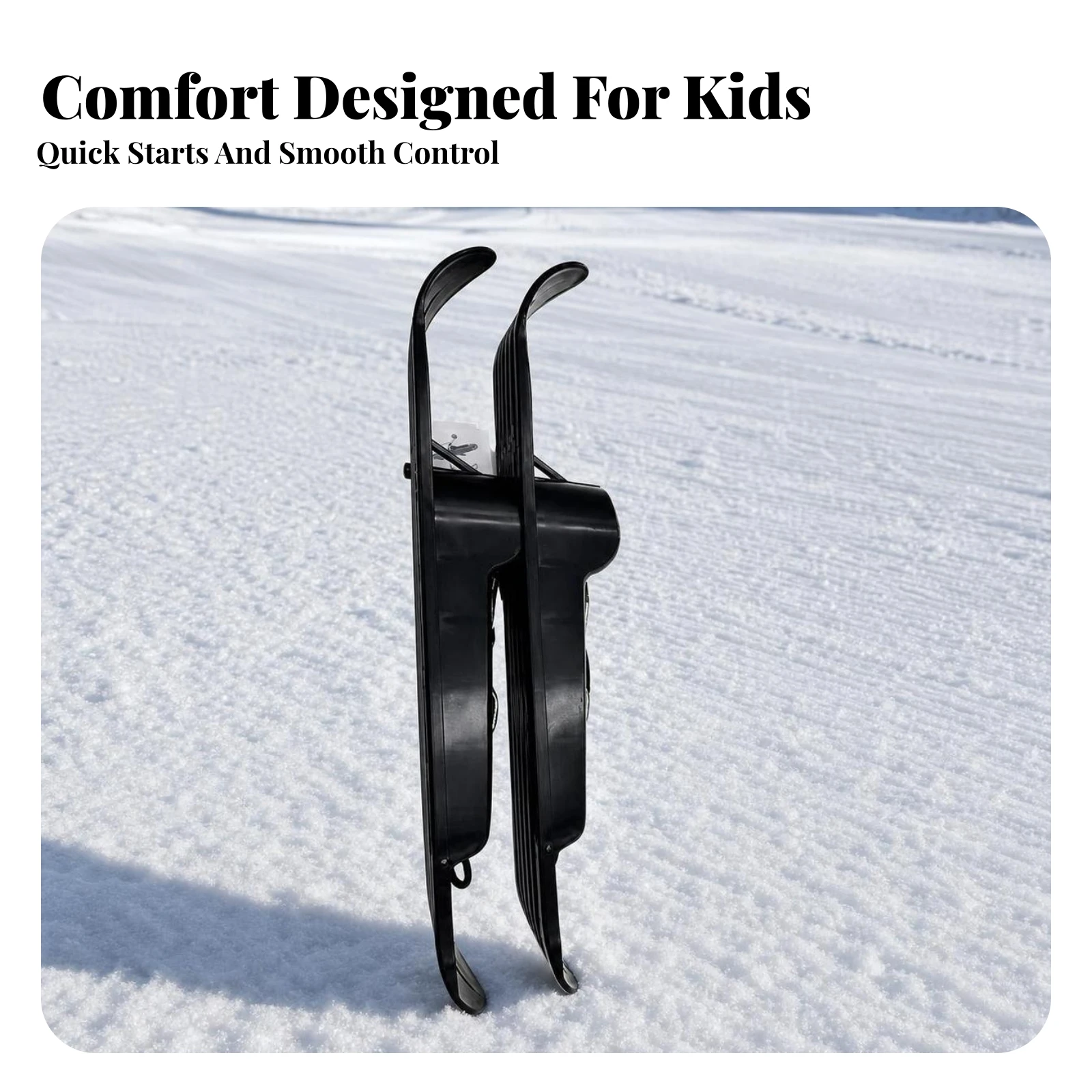 Sturdy Low Profile Ski Plates with Hardware for Snow Pushchair Winter Mobility Conversion Attachment