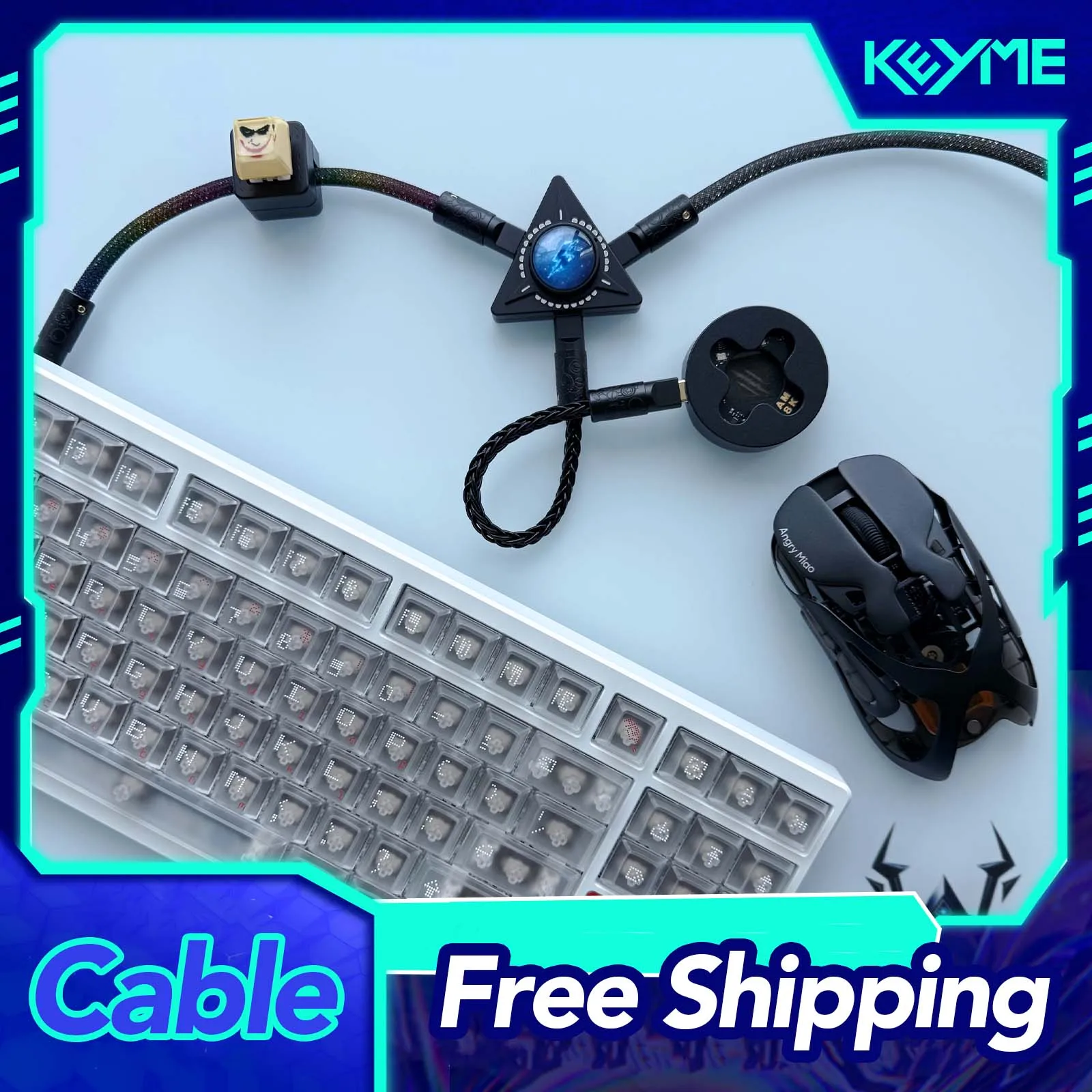 

Winshop Cable 8K Magnetic Switch Keyboard Data Cable Separable 1 To 2 Type-C USB Port Desktop Computer Gaming Keyboard Wire