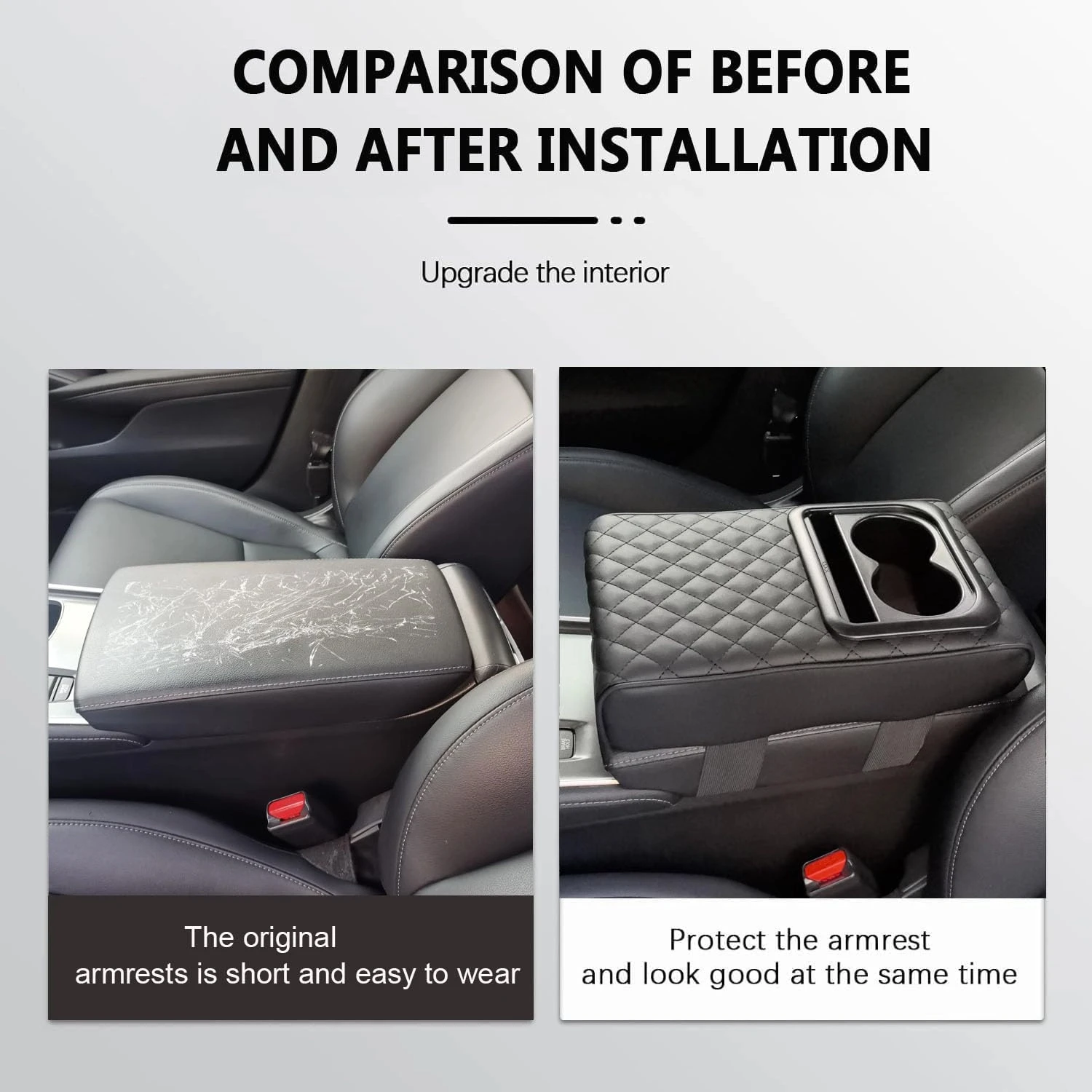 1pc Cup Holder, Mobile Phone Slot, Storage, Car Center Console, Protective Pad, Heightening Pad, Pu Leather, Durable in All Seas