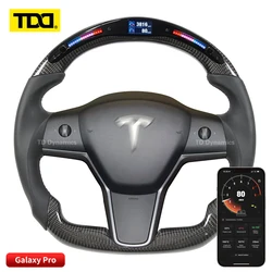 TDD Carbon Fiber customized smart Galaxy pro LED Steering Wheel for Tesla Model 3