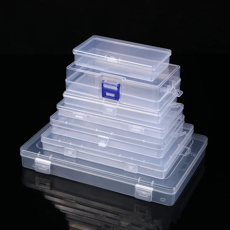 Transparent Plastic Storage Box For Trifles Parts Tools Toy Rectangular Jewelry Display Orangizer Screw Case Beads Container