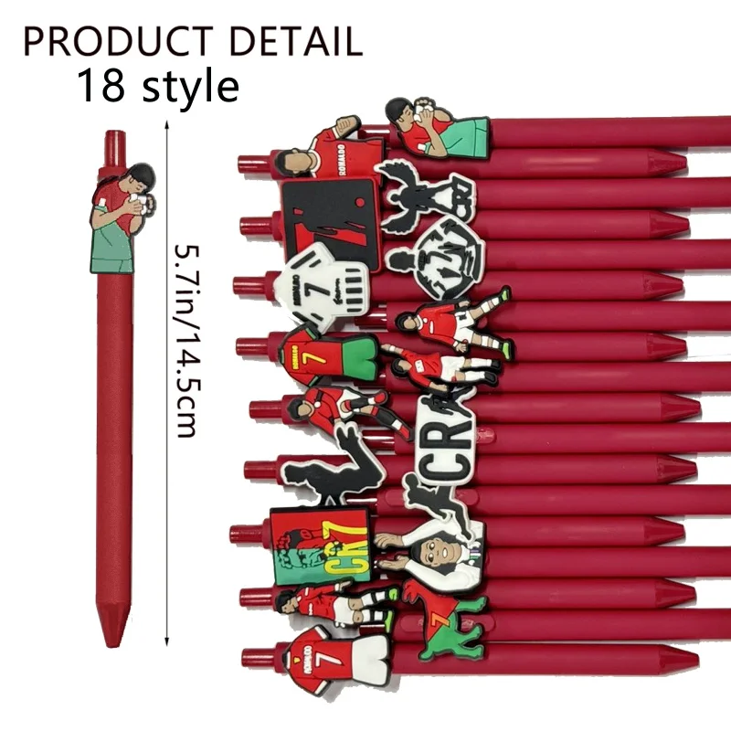 6/12/18/36 Pcs Red Soccer Pens Sports fans Ballpoint Pens Soccer Enthusiast Gift Pens Gifts for Football Lovers Office School