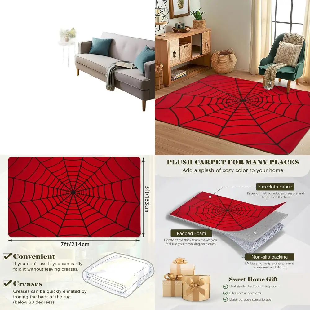 

5x7 Farmhouse-Style Indoor Rug, Washable and Non-Slip, Ideal for Living Room, Bedroom, and Kitchen