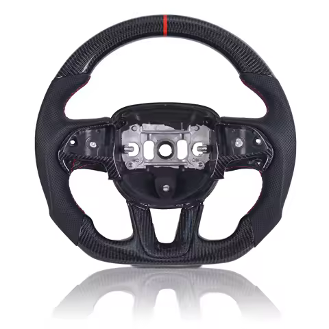 Carbon Fiber Steering Wheel Perforated Leather Fit for Dodge Challenger/Charger SRT HELLCAT