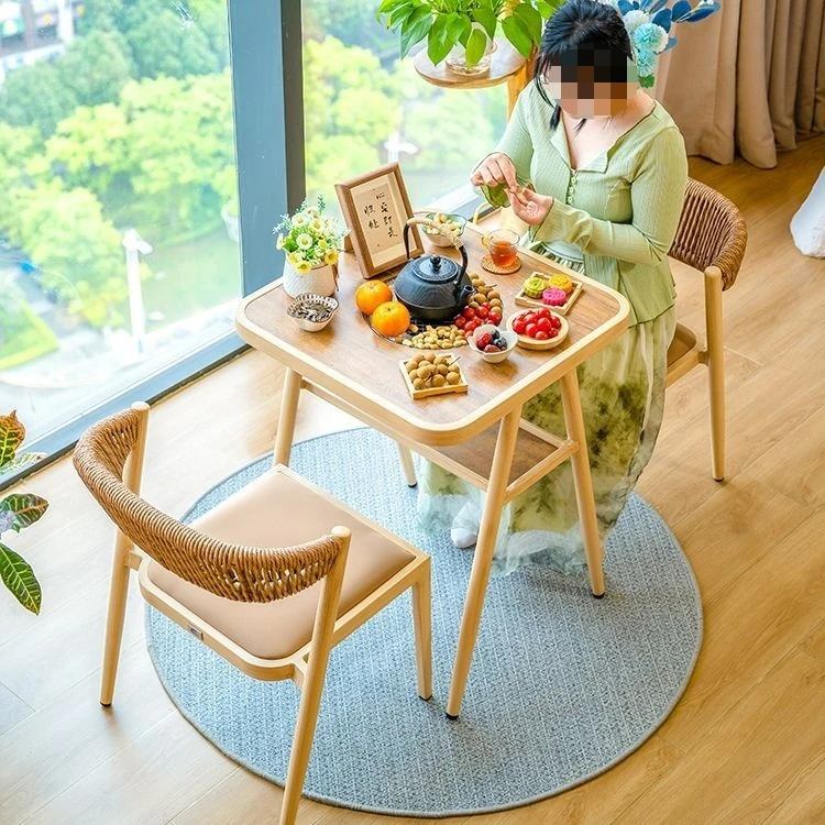 one table and two chairs, household barbecue, small apartment Chinese three-piece set
